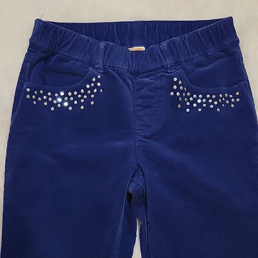 Gymboree Pink Unicorn Ruffle Sweater and Blue Sequin Corduroy Pants Size 7-8